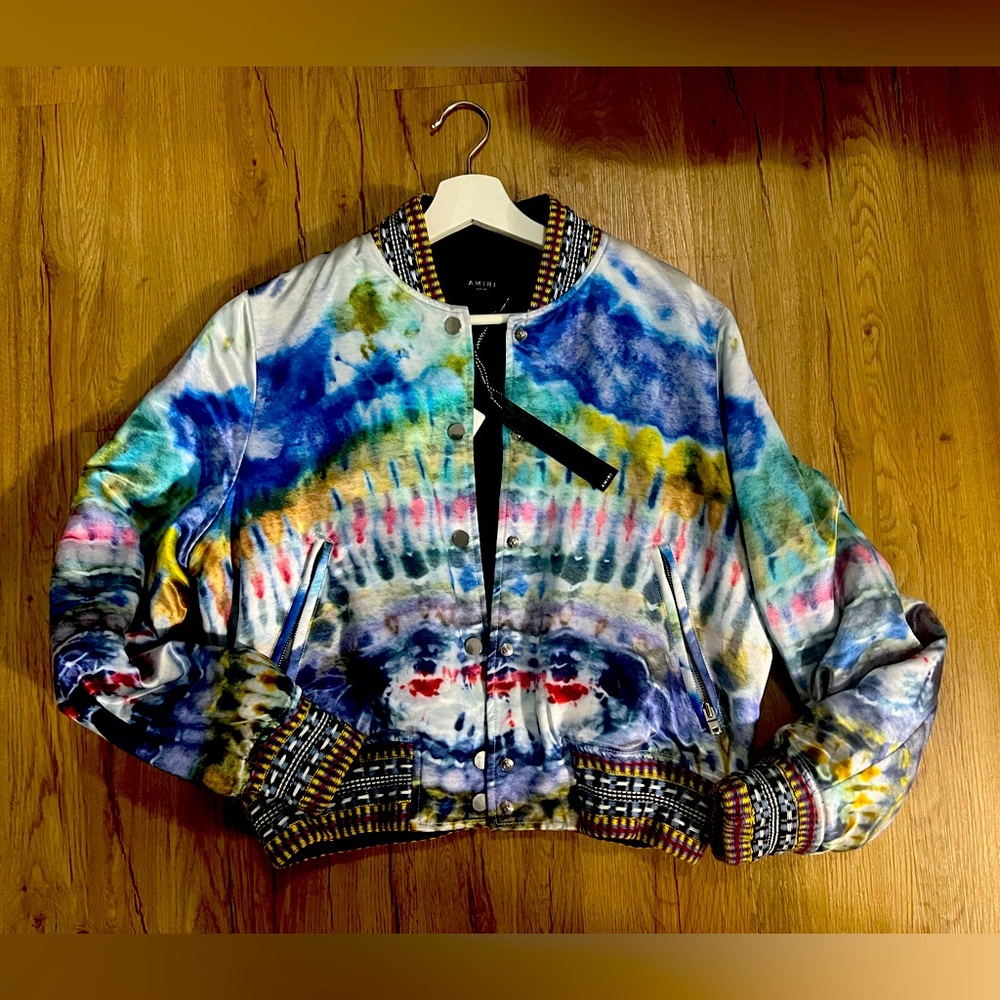 AMIRI MULTICOLORED TIE-DYE BOMBER JACKET